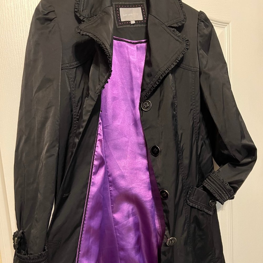 Per Una Black & purple lining womens rain coat